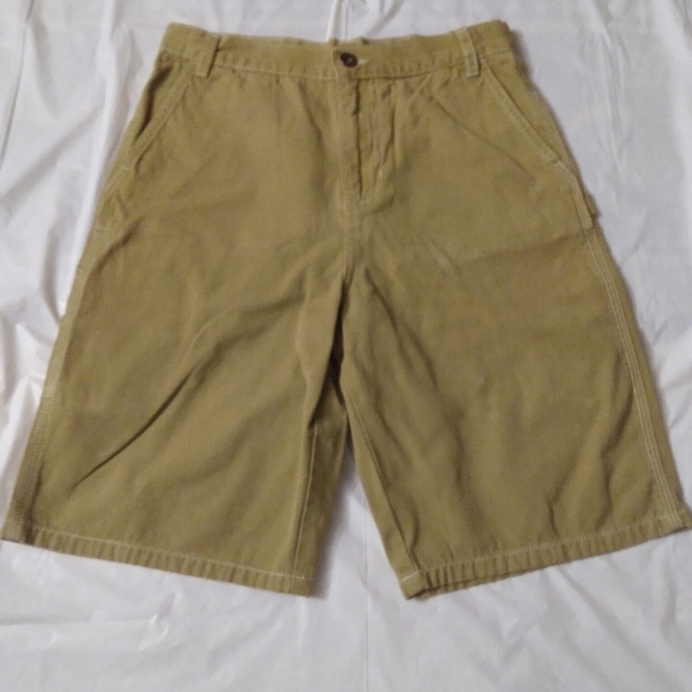 Boy's  Faded Glory Shorts, sz 14,  Tan, 100% cotton, cargo style, Pre-owned